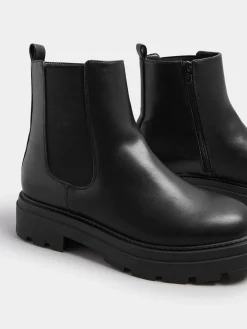 Yours Curve Black Wide Fit Chunky Chelsea Boots^Women Wide Fit & Extra Wide Fit