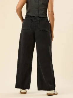 Yours Curve Wide Fit Wide Leg Seam Front Jeans^Women Jeans|Jeans