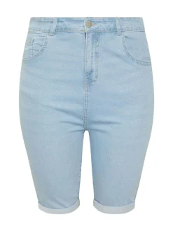 Yours Curve Blue Basic Denim Shorts^Women Shorts