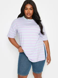 Sale Yours Curve Blue Pull On Stretch Denim Cycling Shorts