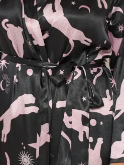 Outlet Yours Curve Satin Robe Blue