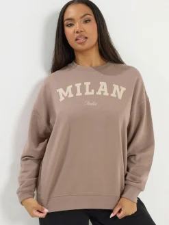 Yours Curve Brown Sunday Sweatshirt^Women Hoodies & Sweatshirts