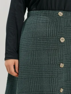 Yours Curve Green Button Front Skirt^Women Skirts