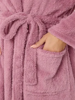 Outlet Yours Curve Pink Fluffy Shawl Collar Robe