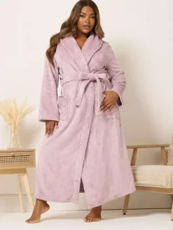 Yours Curve Super Luxe Shawl Maxi Robe^Women Bathrobes