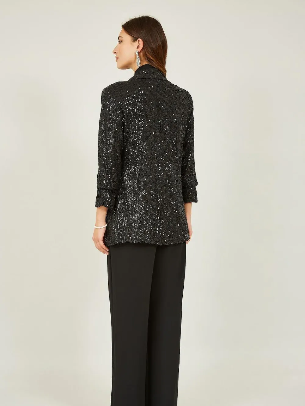 Best Yumi Sequin Blazer With Pockets Black