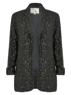 Best Yumi Sequin Blazer With Pockets Black