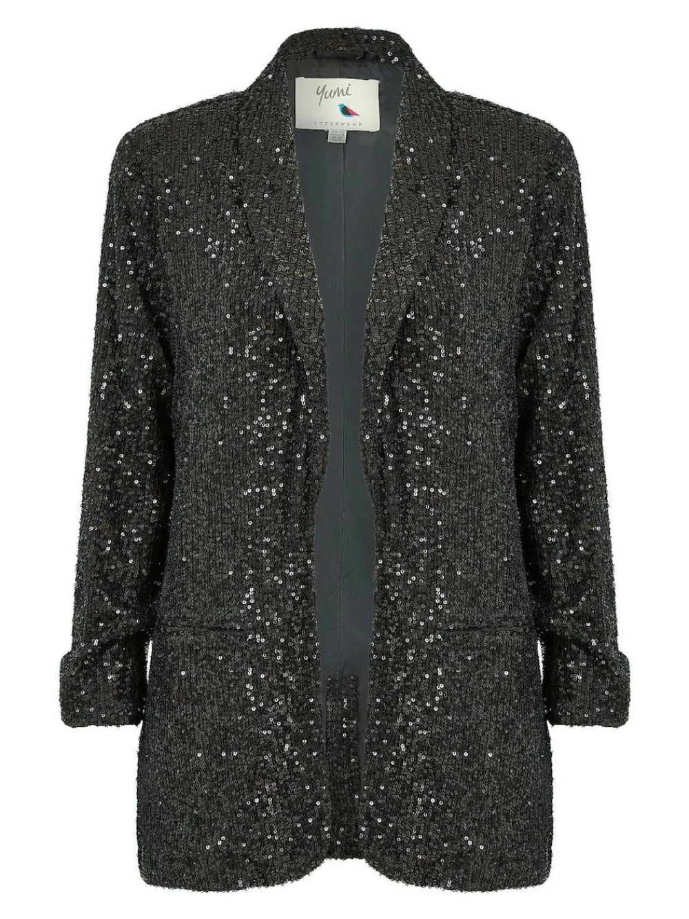 Best Yumi Sequin Blazer With Pockets Black