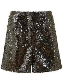 Online Yumi Black Sequin Mini Shorts