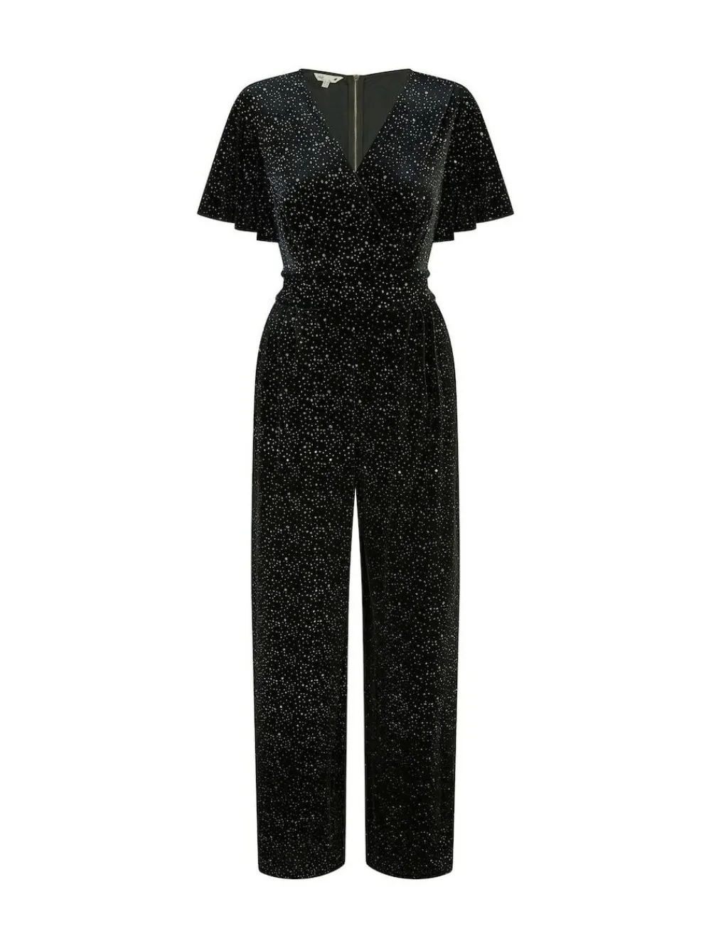 Hot Yumi Black Sparkle Velvet Jumpsuit