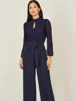 Yumi Blue Lace Appliqué Jumpsuit^Women Jumpsuits & Playsuits