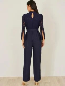 Yumi Blue Lace Appliqué Jumpsuit^Women Jumpsuits & Playsuits