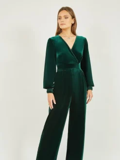 Yumi Green Velvet Long sleeve Jumpsuit^Women Jumpsuits & Playsuits