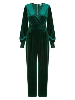 Yumi Green Velvet Long sleeve Jumpsuit^Women Jumpsuits & Playsuits