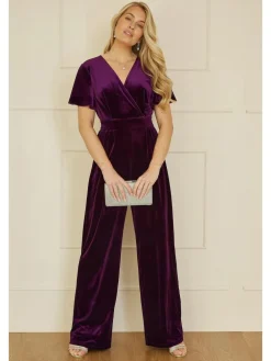 Best Yumi Jumpsuit With Angel Sleeves Purple