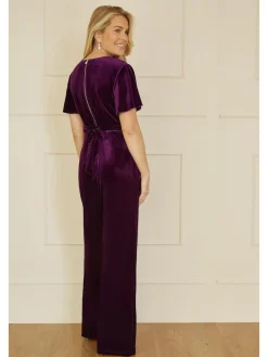 Best Yumi Jumpsuit With Angel Sleeves Purple