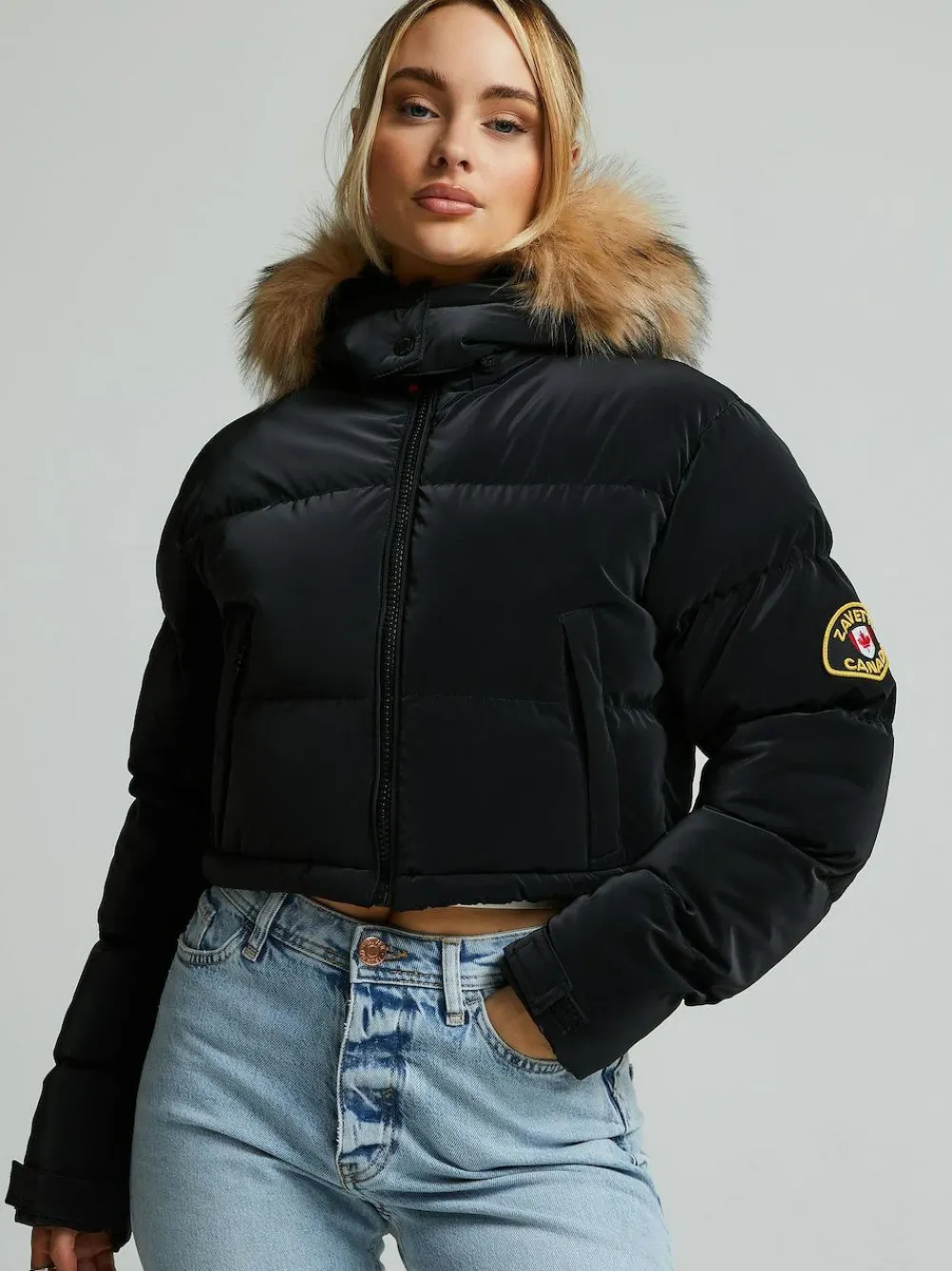 Zavetti Canada Womens Bellucci 2.0 Crop Puffer Black Jacket^Women Coats & Jackets|Coats & Jackets