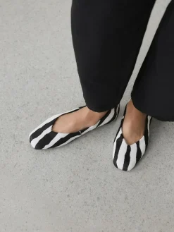 Hot Next Zebra Forever Comfort® Leather Squoval Toe Ballet Flats
